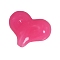 Acrylic Beads, Imitation Jelly, Heart, Deep Pink, 16.8x21.7x9mm, Hole: 1.5mm, about 315pcs/bag