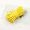 Braided PU Leather Cords, Round, Yellow, 4mm, about 2.19 Yards(2m)/Bundle
