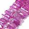 Natural Quartz Crystal Points Beads Strands, Dyed, Nuggets, 15~30x4~8x4~7mm, Hole: 1mm, 8 inch
