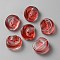 Transparent Glass Beads, Moon with Star, FireBrick, 14x12x6mm, Hole: 1.2mm