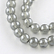 Transparent Spray Painted Glass Bead Strands, Round, Gray, 6mm, Hole: 1.3~1.6mm, about 138pcs/strand, 32.5 inch
