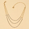 Alloy Rhinestone Cup Chain & Ball Chain Multi-strand Anklets, Golden, 7-1/2 inch(190mm)