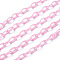 ABS Plastic Cable Chains, Oval, Pink, 13x7~7.5x2mm, about 15.35~15.74 inch(39~40cm)/strand