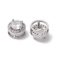 Brass Micro Pave Clear Cubic Zirconia Beads&nbsp;KK-K360-11P-2