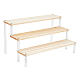 3-Tier Wood & Acrylic Minifigures Display Risers&nbsp;ODIS-WH0043-17B-1