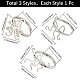 3Pcs 3 Styles Adjustable Brass Ring Components&nbsp;FIND-SC0016-75-2