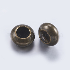 Brass Beads, Rondelle, Antique Bronze, 6x3.6mm, Hole: 3mm