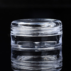 Column Polystyrene Bead Storage Container, for Jewelry Beads Small Accessories, Clear, 3x1.8cm, Inner Diameter: 2.35cm