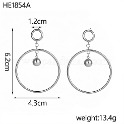 304 Stainless Steel Dangle Stud Earrings&nbsp;STAS-OY016-85P