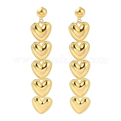 304 Stainless Steel Dangle Stud Earrings&nbsp;EJEW-P289-05G