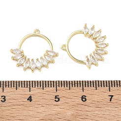 Brass Micro Pave Clear Cubic Zirconia Pendants&nbsp;KK-C259-06G
