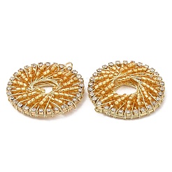Glass Seed Beads Copper Wire Wrapped Pendants&nbsp;KK-Q777-17LG