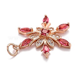 Brass Cubic Zirconia Pendants&nbsp;ZIRC-O044-02E-RG