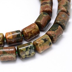 Natural Rhyolite Jasper Triangular Prism Bead Strands&nbsp;G-O092-15