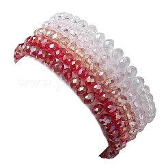 5Pcs Glass & Brass & Acrylic Beaded Stretch Bracelets Set&nbsp;BJEW-JB09677-02