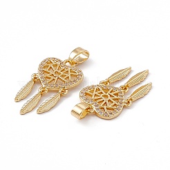 Brass Micro Pave Clear Cubic Zirconia Pendants&nbsp;KK-E068-VC056
