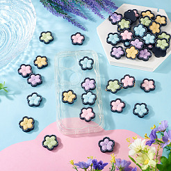50Pcs 5 Colors Sakura Opaque Resin Cabochons&nbsp;CRES-TA0001-74