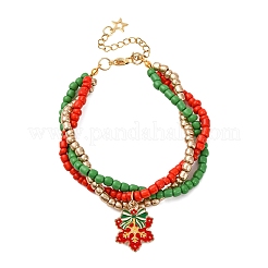3Pcs Christmas Alloy Enamel Charm Bracelets&nbsp;BJEW-JB12482