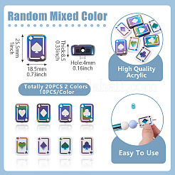 20Pcs 2 Colors UV Plating Rainbow Iridescent Acrylic Enamel Beads&nbsp;SACR-TA0001-70