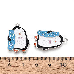 Rack Plating Alloy Enamel Penguin Pendants&nbsp;ENAM-T024-70A-P