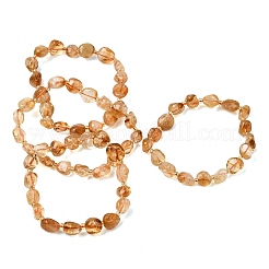 Heated Natural Citrine Beaded Stretch Bracelets&nbsp;GG-CBA05D5-02B-10