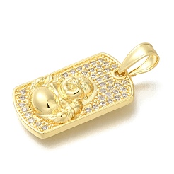 Brass Micro Pave Cubic Zirconia Pendants&nbsp;KK-Z086-25G
