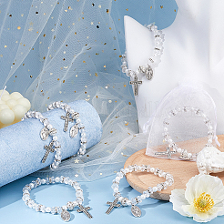 24Pcs Imitated Pearl Acrylic Beads Stretch Bracelets For Women&nbsp;BJEW-HS00007