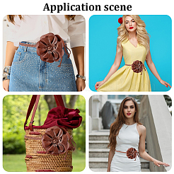 PU Leather Flower Knot Tie Waist Belts&nbsp;AJEW-GF0014-11A