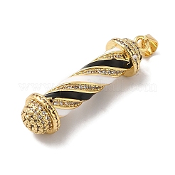 Rack Plating Brass Micro Pave Cubic Zirconia and Enamel Pendants&nbsp;KK-B092-14G-02