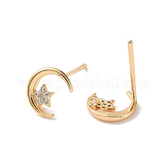 Brass Rhinestone Stud Earring Findings&nbsp;RB-CBA7264-02G
