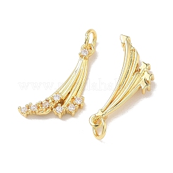 Brass Micro Pave Clear Cubic Zirconia Pendants&nbsp;KK-D289-10G