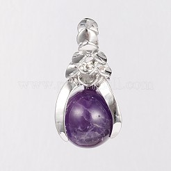 Natural Amethyst Pendants&nbsp;G-D643-09-RS
