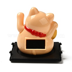 Plastic Solar Powered Japanese Lucky Cat Figurines&nbsp;DJEW-K023-01B