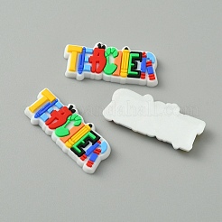 PVC Plastic Cabochons&nbsp;SIL-WH0019-09U