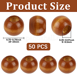 50Pcs Spray Painted Wood European Beads&nbsp;WOOD-PA0001-78A