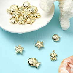15Pcs 5 Styles Rack Plating Alloy Beads&nbsp;FIND-YW0006-09