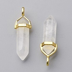 Natural Quartz Crystal Double Terminated Pointed Pendants&nbsp;G-G902-B23
