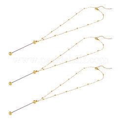4Pcs Brass Round Ball Cable Chain Necklace Making&nbsp;NJEW-TAC0019