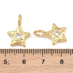 304 Stainless Steel Micro Pave Cubic Zirconia Pendants&nbsp;CU-CBA02E8-19G-04