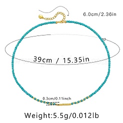 Bohemian Dyed Natural Howlite Faceted Round Beaded Necklaces for Women&nbsp;UD7113