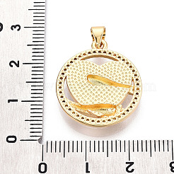 Brass Micro Pave Clear Cubic Zirconia Pendants&nbsp;KK-N268-63G