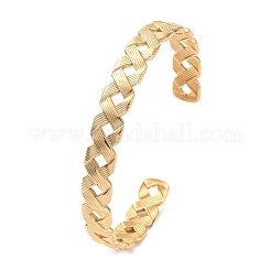 304 Stainless Steel Hollow Rhombus Cuff Bangles&nbsp;BJEW-F457-15G