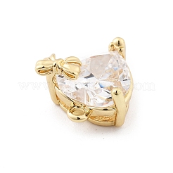 Brass Micro Pave Cubic Zirconia Pendants&nbsp;KK-K371-40B-G