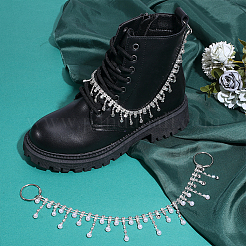 2Pcs Iron & Alloy Rhinestone Boot Strap Chains&nbsp;HJEW-PH02477