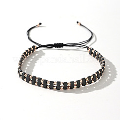 Synthetic Non-magnetic Hematite Beads Braided Bead Bracelets for Men Women&nbsp;OW8240