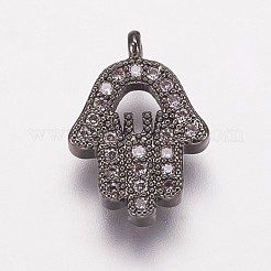 Brass Cubic Zirconia Charms&nbsp;KK-P134-29
