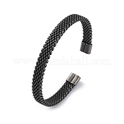 316 Surgical Stainless Steel Cuff Bangles for Men&nbsp;BJEW-P319-05A-B