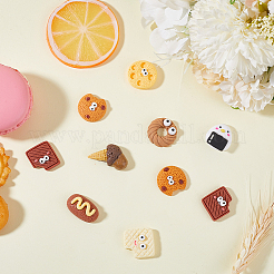 64Pcs 8 Styles Play Food Theme Opaque Resin Decoden Cabochons&nbsp;RESI-SC0005-87