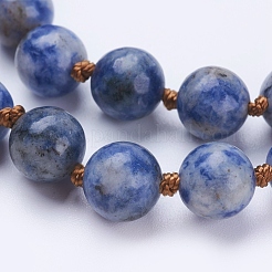 Natural Blue Spot Jasper Beaded Necklaces&nbsp;NJEW-P202-36-A35