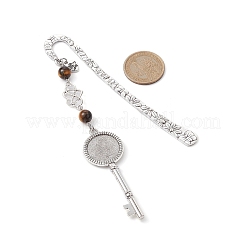 Mother's Day Key & Infinity Love Heart Pendant Bookmark with Gemstone&nbsp;AJEW-JK00259